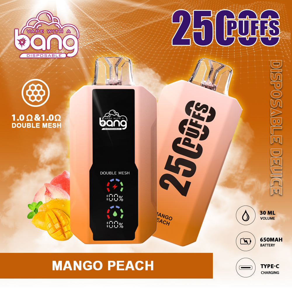 Bang 25000 Puffs Smart Full Screen Turn Ice Wholesale Disposable Vape E Cigarette Puff 25k Prefilled Pod