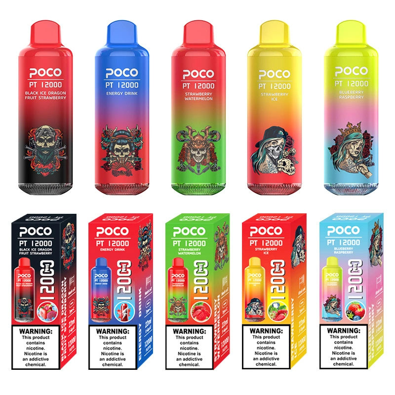 Poco Pt12000 Puffs 12000 Puffs Cigarettes Disposable Vape Puff 12k Smoking Vapers In Eu Warehouse-650mAh Battery,22ml E-liquid, Multiple Nicotine 10 Flavors