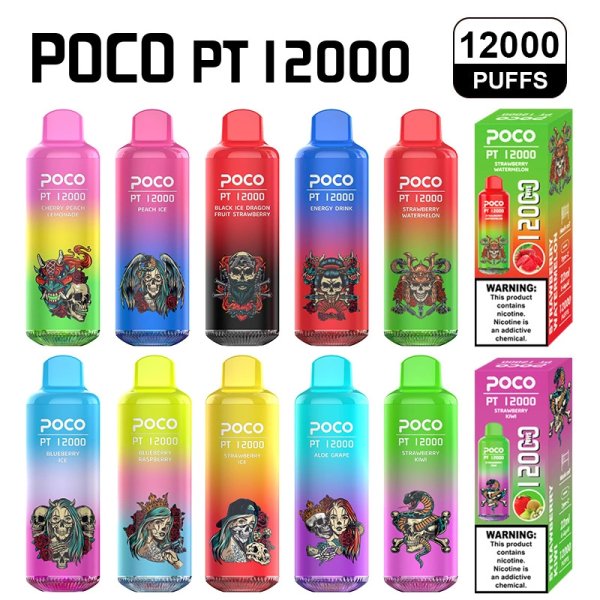 Poco Pt12000 Puffs 12000 Puffs Cigarettes Disposable Vape Puff 12k Smoking Vapers In Eu Warehouse-650mAh Battery,22ml E-liquid, Multiple Nicotine 10 Flavors