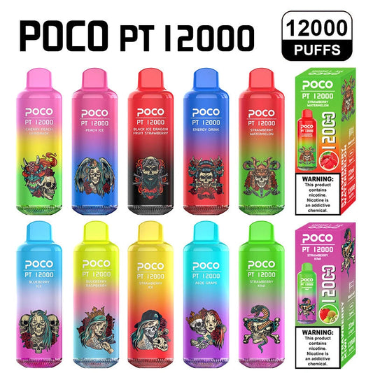 Poco Pt12000 Puffs 12000 Puffs Cigarettes Disposable Vape Puff 12k Smoking Vapers In Eu Warehouse-650mAh Battery,22ml E-liquid, Multiple Nicotine 10 Flavors