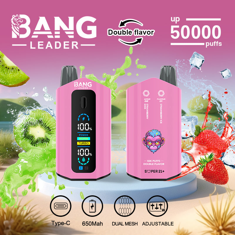 Bang Leader 50000 Puffs Disposable Vape (0%- 5% Nicotine) – Dual Pods, Unmatched Performance 650mAh battery 12 Flavors