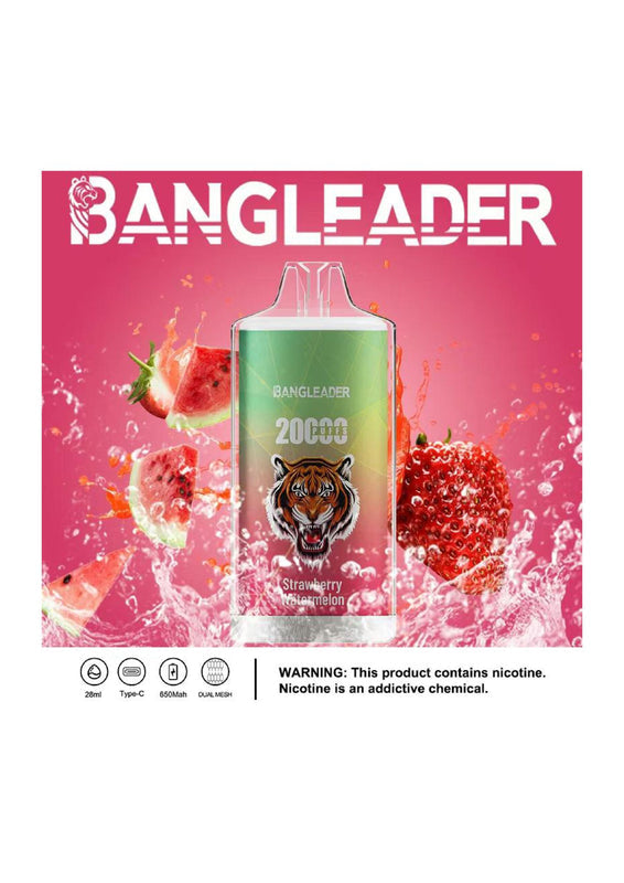 Bang Leader 20000 Puffs Disposable Vape(0% to 5% Nicotine) - 28ml E-Liquid, 650mAh Battery,Summer 12 Flavors