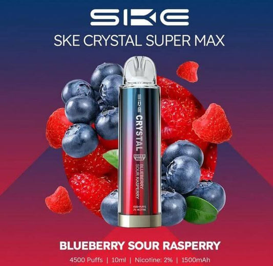 Crystal Supermax 4500 DisposableĀ Bar Puffs  BY SKE -Nic 20MG 2ML 1500 MAH