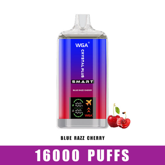 WGA Vape Blue Razz Cherry Crystal Pro Max Extra 16000 Puff Disposable Vape