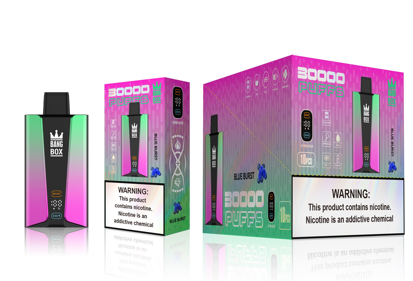 Bangbox 30000puff vape,LED Display capcity Batterya ,35ML 850MAH ,12 Flavor Display