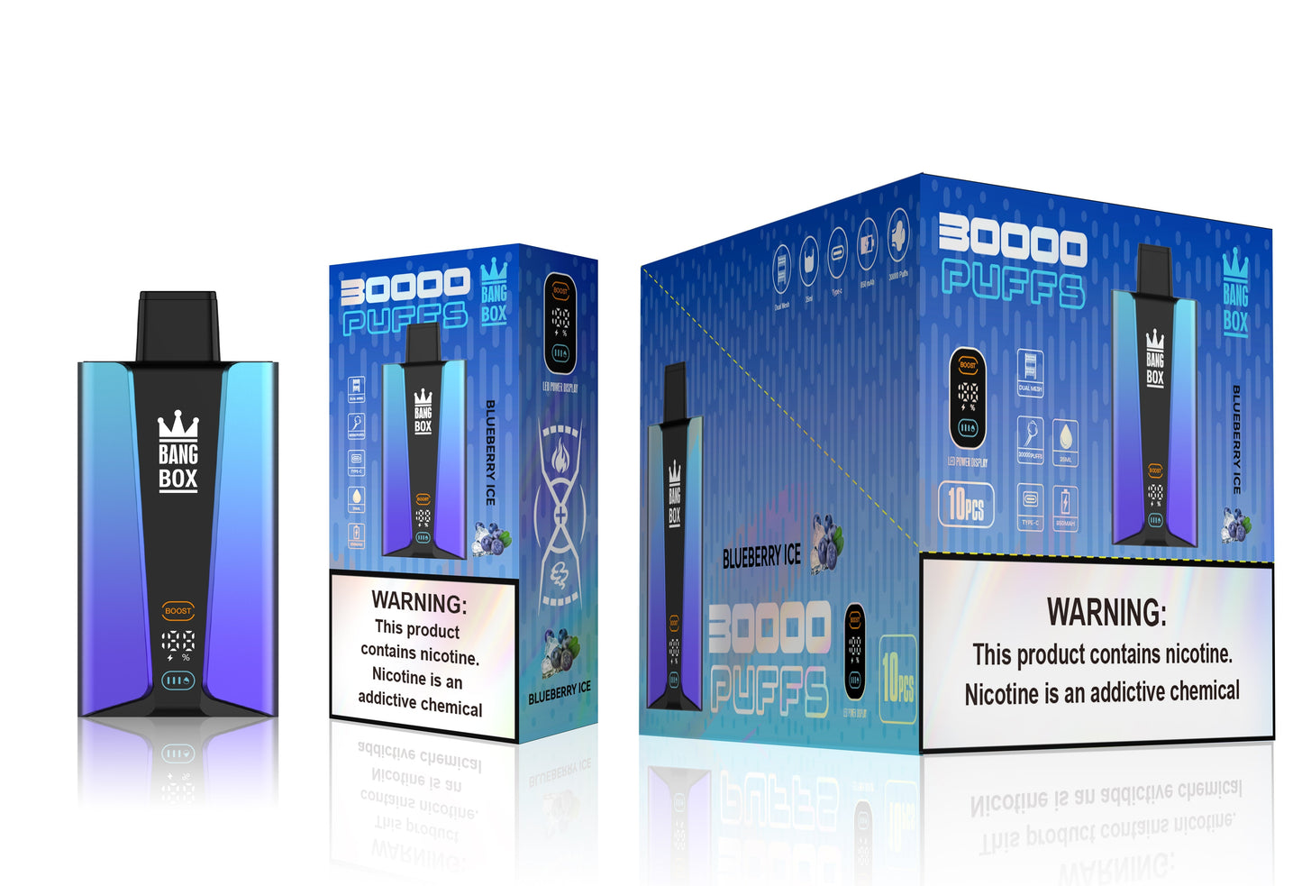 Bangbox 30000puff vape,LED Display capcity Batterya ,35ML 850MAH ,12 Flavor Display