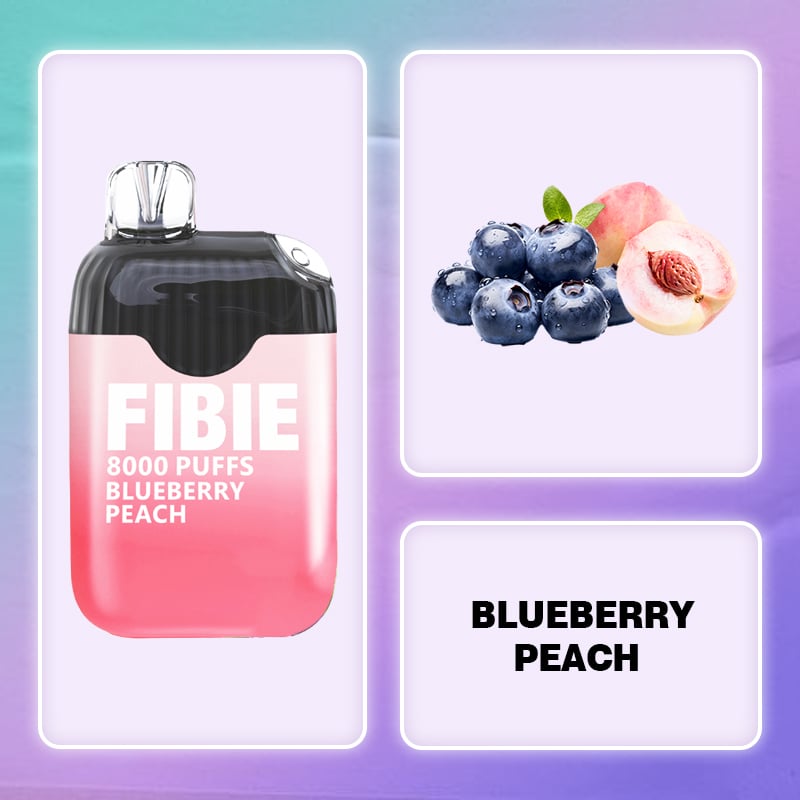 Blueberry-Peach -FIBIE 8000 Puffs Disposable Vapor Wands(8000 PUFFS)