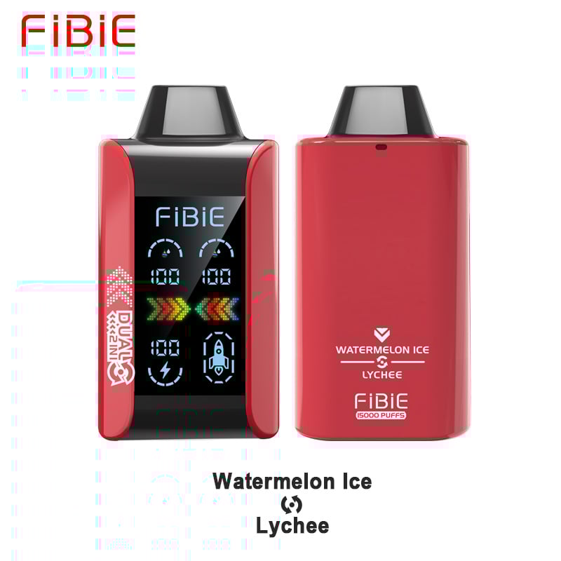 WATERMELON ICE & LYCHEE -FIBIE 15000 PUFFS Dual Flavors Disposable Vapor Wands(15000 PUFFS)