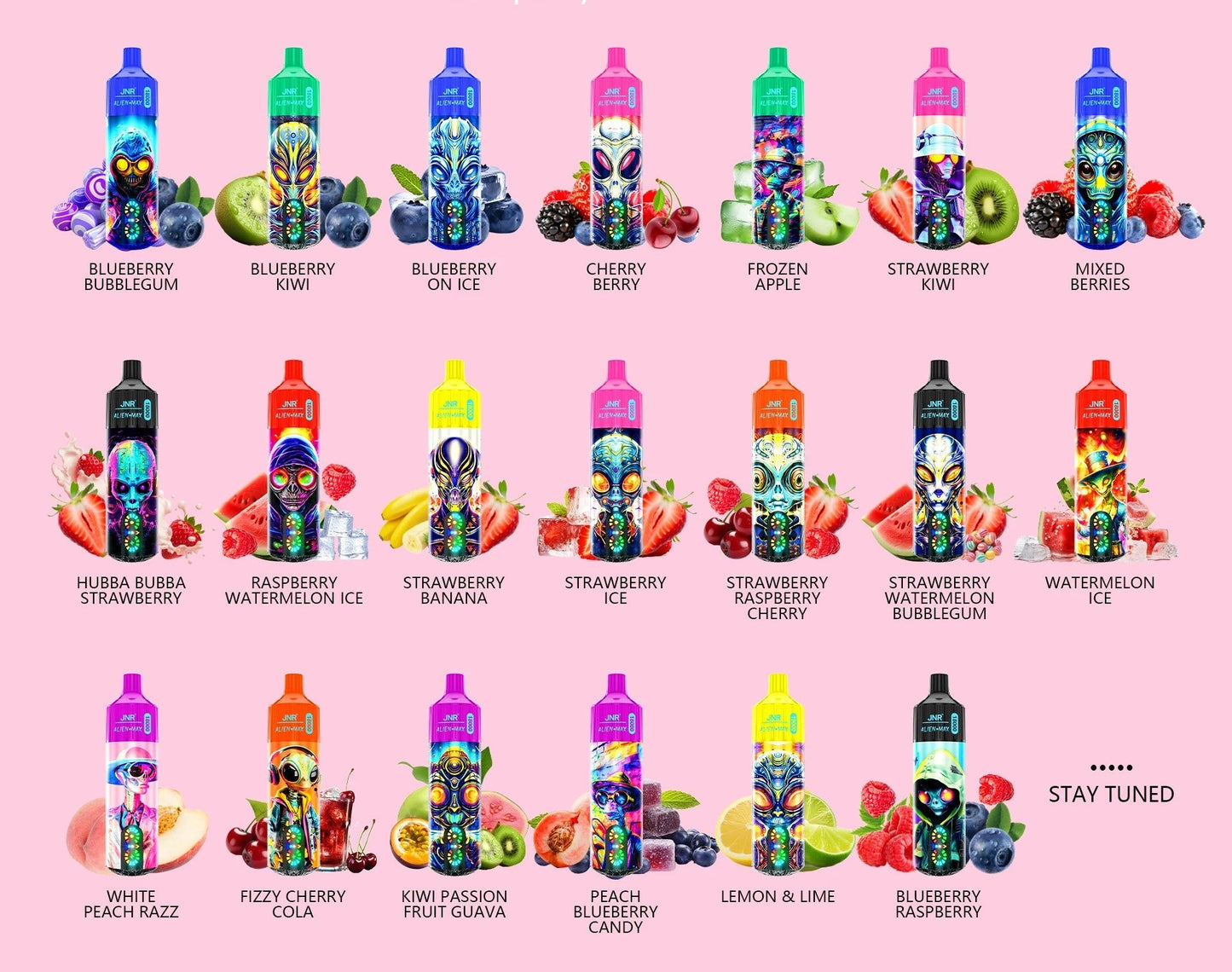 JNR Alien Max 18000 Puffs Disposable Vape-850mAh Battery, 28ml E-liquid, Multiple Nicotine 20 Flavors