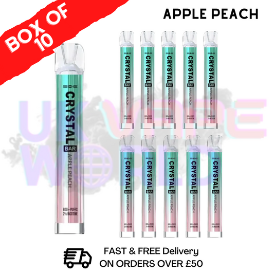 Apple Peach Crystal Bar Puffs 600 SKE Box Of 10 - £26.99