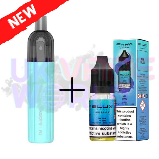 MR BLUE ELUX LEGEND Salt 3500puff x Aspire Disposble Kit