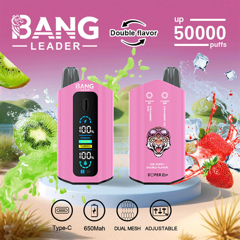 Bang Leader 50000 Puffs Disposable Vape (0%- 5% Nicotine) – Dual Pods, Unmatched Performance 650mAh battery 12 Flavors