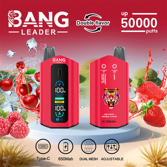 Bang Leader 50000 Puffs Disposable Vape (0% to 5% Nicotine) – Dual Pods, Unmatched Performance 650mAh battery 12 Flavors
