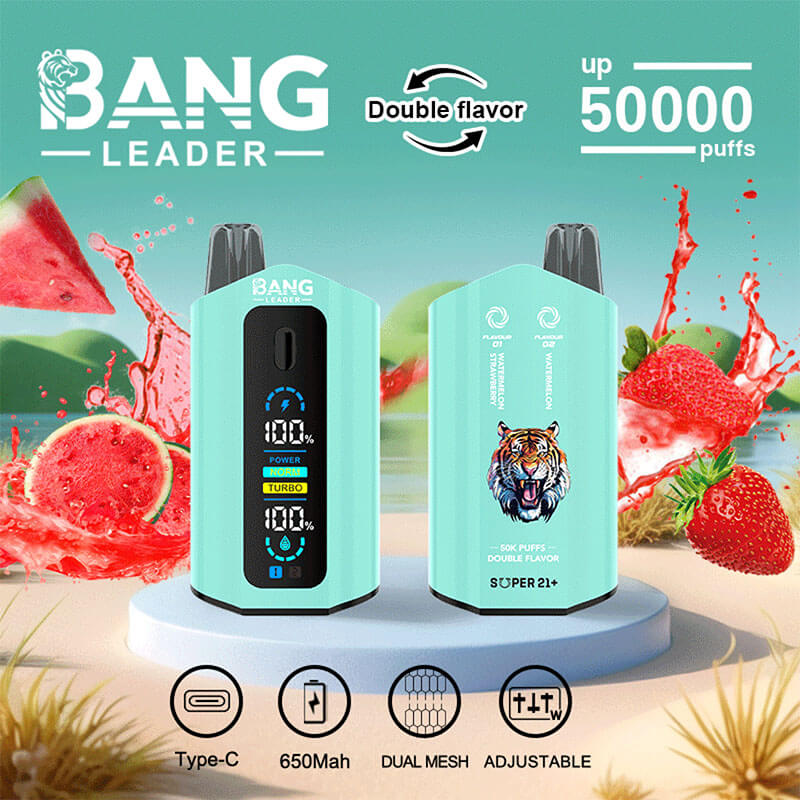 Bang Leader 50000 Puffs Disposable Vape (0%- 5% Nicotine) – Dual Pods, Unmatched Performance 650mAh battery 12 Flavors