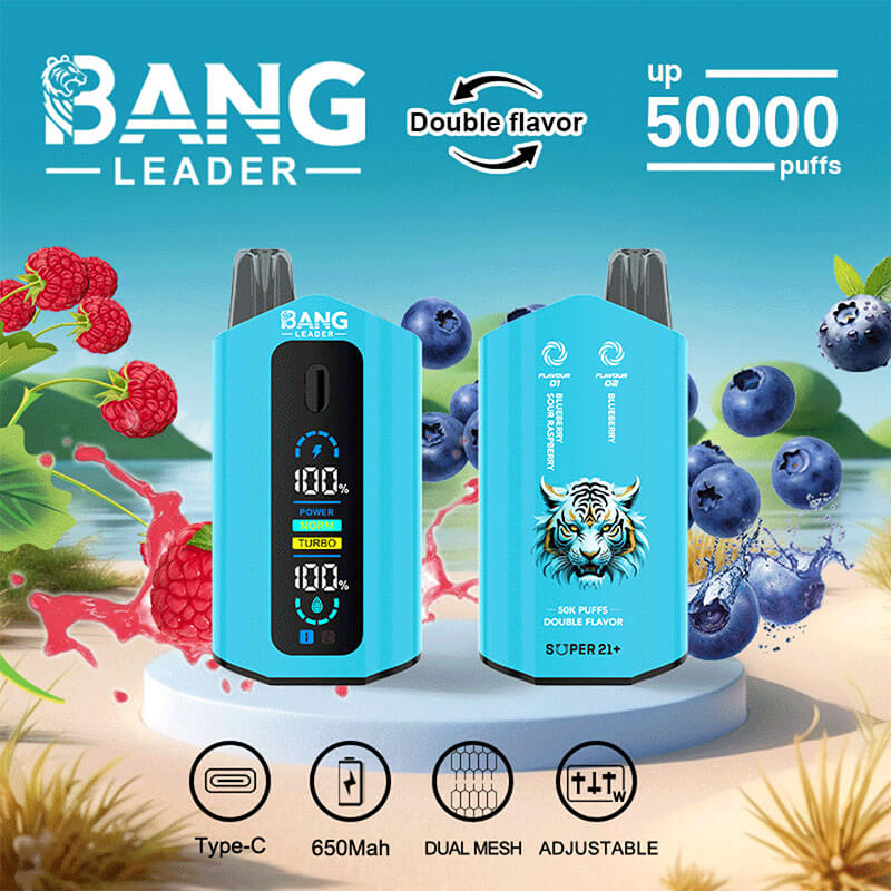 Bang Leader 50000 Puffs Disposable Vape (0%- 5% Nicotine) – Dual Pods, Unmatched Performance 650mAh battery 12 Flavors