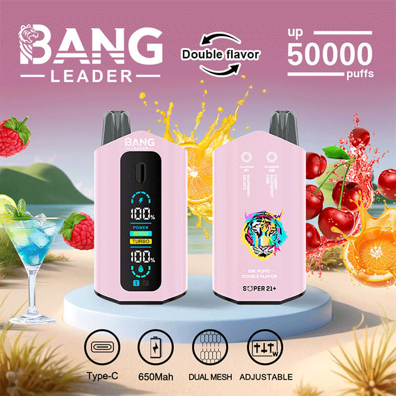 Bang Leader 50000 Puffs Disposable Vape (0%- 5% Nicotine) – Dual Pods, Unmatched Performance 650mAh battery 12 Flavors