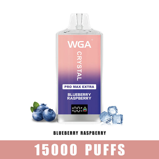 wga vape Crystal BLUEBERRY RASPBERRY Pro Max Extra 15000 Puffs Disposable Vape