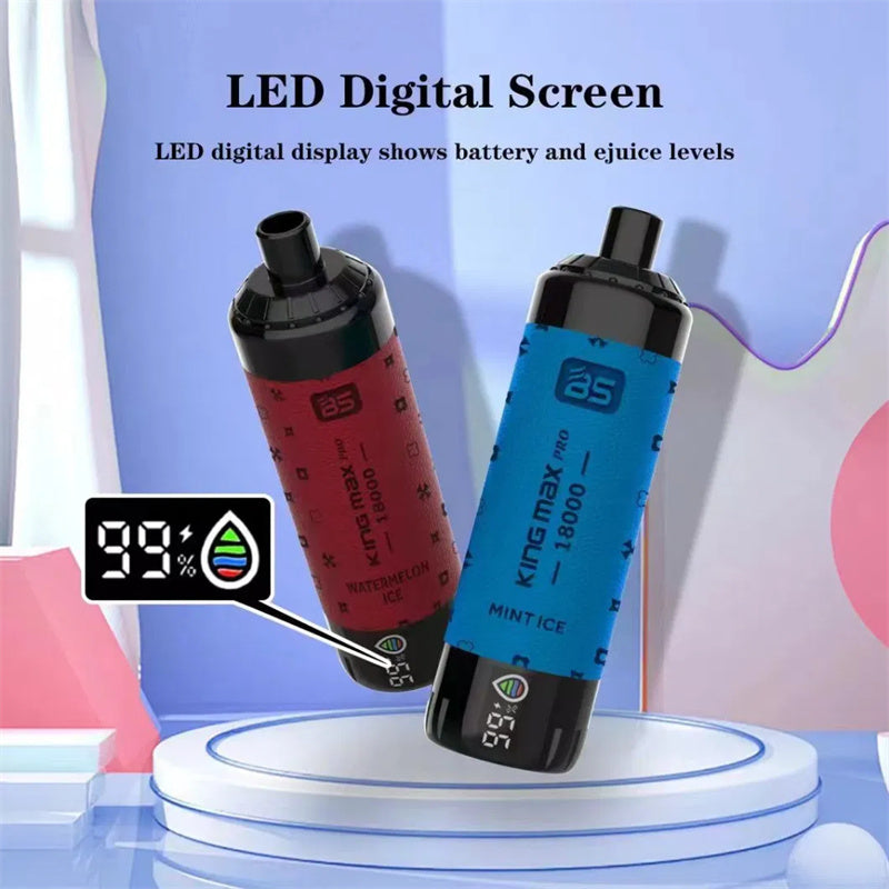 Wholesale Breze Stiik BS King Max PRO 18000 Puffs Electronic Cigarette Mesh Coil LED Digital Screen Disposable Vape with 24ml E Liuid Adjustable Airflow