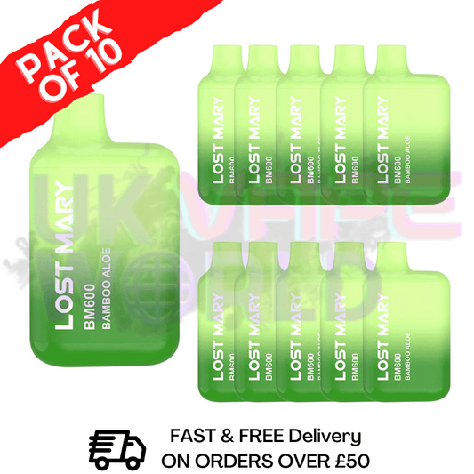 Bamboo Aloe (NEW) Lost Mary 600 Puff Bars Pack Of 10 BM600 Disposable