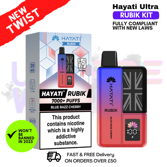 Blue Razz Cherry Hayati Rubik 7000 Puff 7K Bar