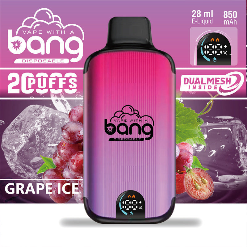 Bang 20000 Puffs LED Display Disposable Vape Bang King Double Crystal 20000 Puffs Vape 20K Disposable Vape Pen E Cigarette Prefilled 25ml 650mAh