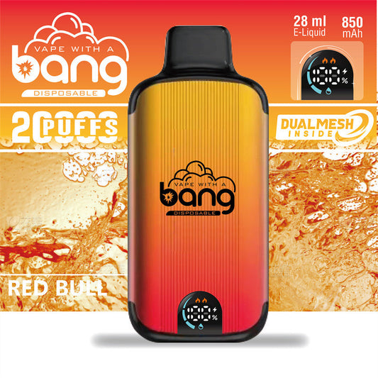 Bang 20000 Puffs Vape 20K Disposable Vape Pen(0% to 5% Nicotine)E Cigarette Prefilled 25ml 650mAh Battery 12 Flavors