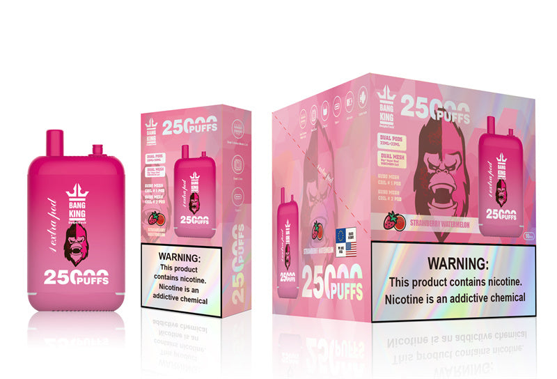 Bang King 25000 Puffs - 46mL Dual Tank (0% to 5% Nicotine) 650mAh Battery ,12 Flavors