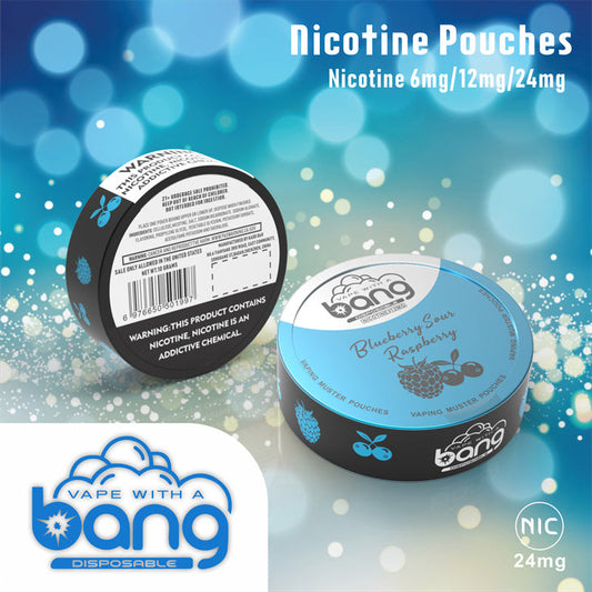 Bang Vaping Muster Pouches – Nicotine 6mg/12mg/18mg, 12 Flavors, Factory Sale