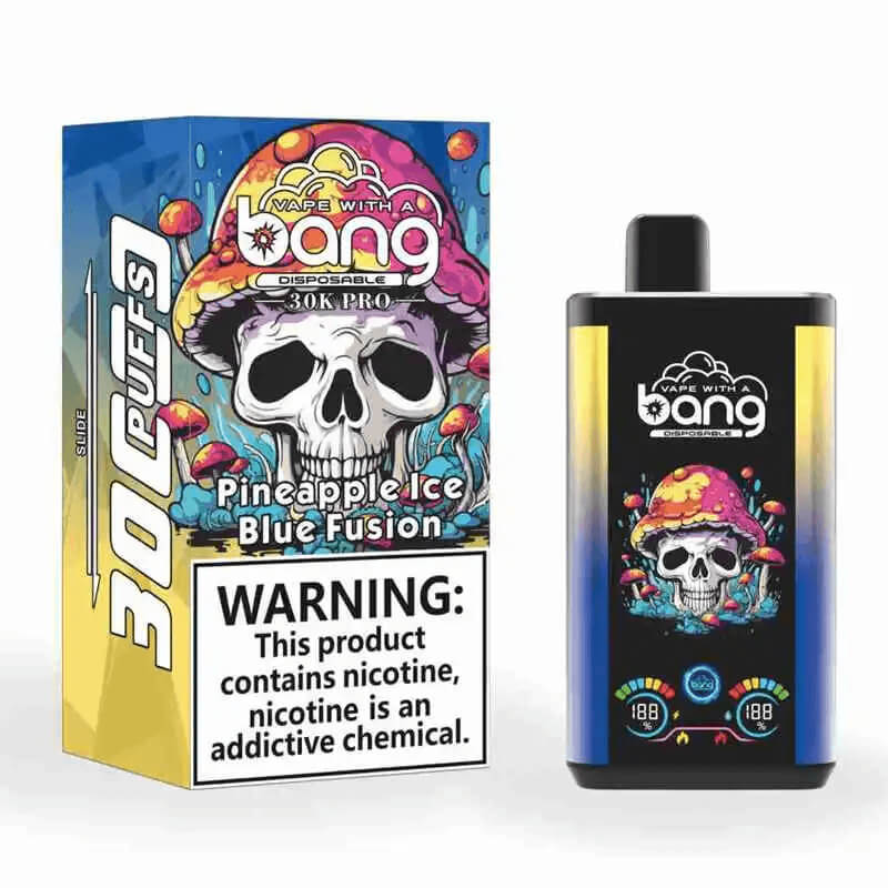 Bang 30000 Puffs PRO 30k puffs Disposable Vape(0% TO 5%Nicotine ) 30ML 850mah Rechargeable 16 Flavors
