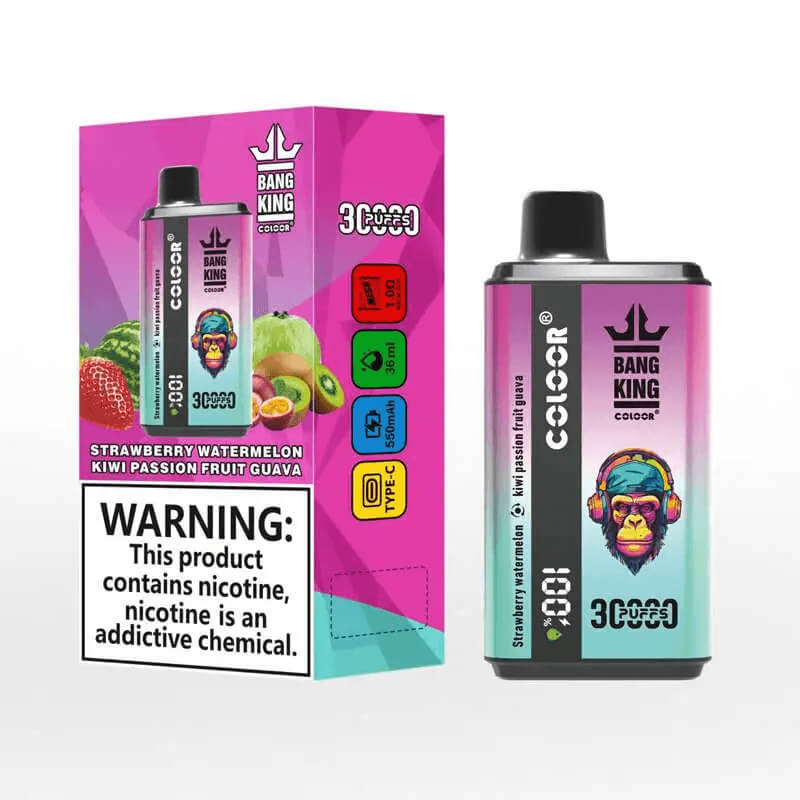 Bang King 30000 Puffs Disposable Vape(0%-5% Nicotine)- 30ml E-Liquid, 850mAh Battery 16 Flavors
