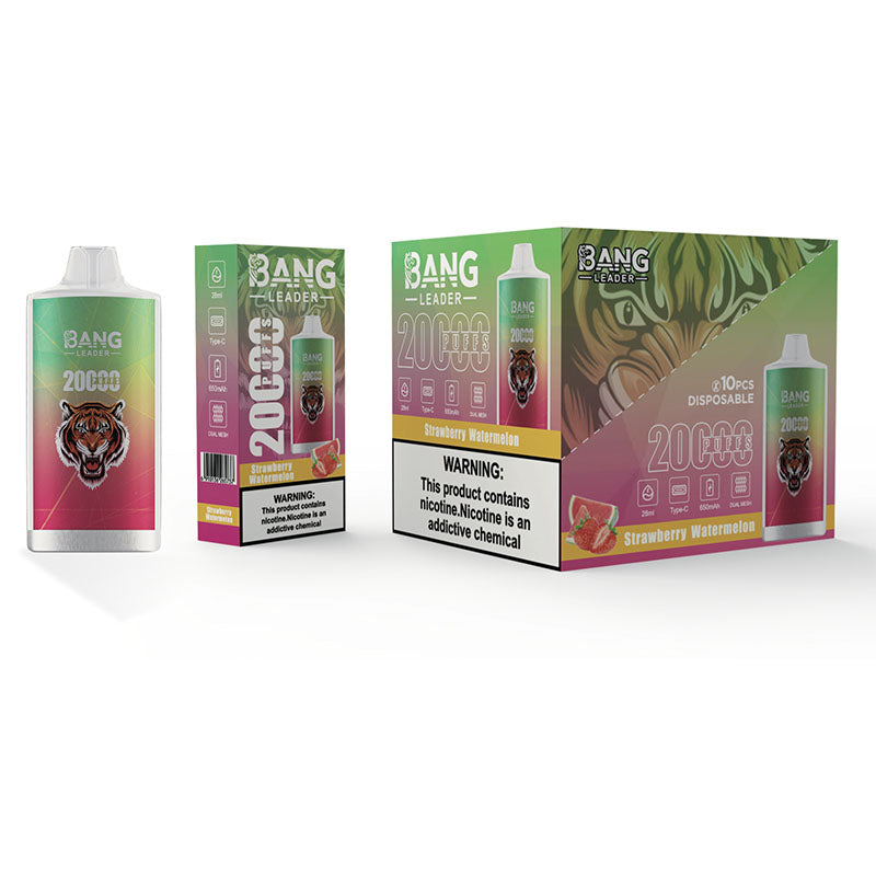 Bang Leader 20000 Puffs Disposable Vape(0% to 5% Nicotine) - 28ml E-Liquid, 650mAh Battery,Summer 12 Flavors