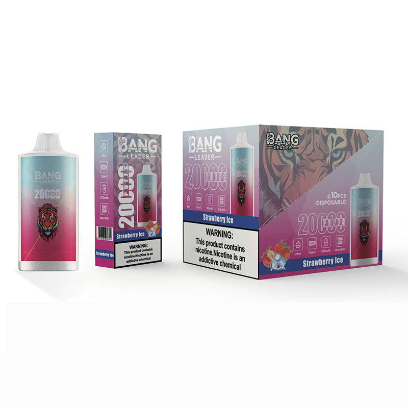 Bang Leader 20000 Puffs Disposable Vape(0% to 5% Nicotine) - 28ml E-Liquid, 650mAh Battery,Summer 12 Flavors