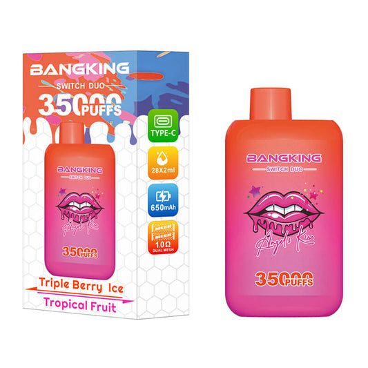 Bang King 35000 Puffs Disposable Vape(0% to 5% Nicotine) - 36ml E-Liquid, 650mAh Battery Summer 12 Flavors