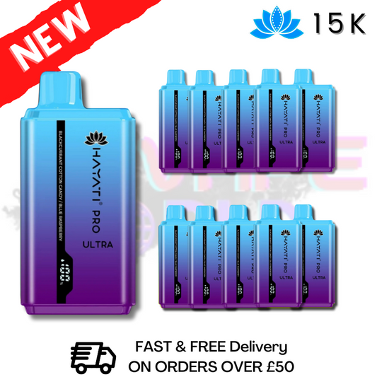 Blackcurrant Cotton Candy Hayati Ultra Pro 15000 Puff 15K Box Of 10