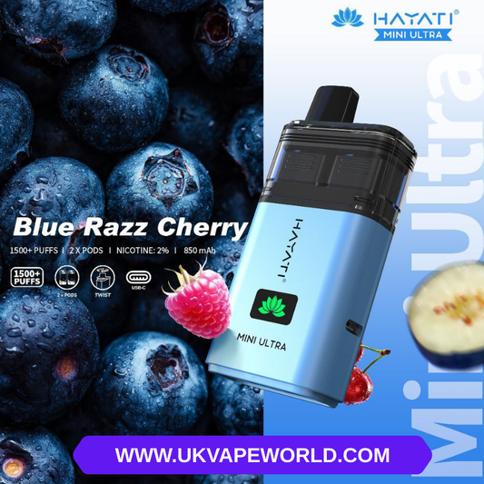 Blue Razz Cherry Hayati Mini Ultra 1500 Puff Twist Bar