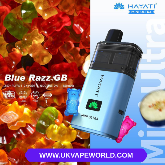 Blue Razz Gummy Bear Hayati Mini Ultra 1500Puff Twist Kit