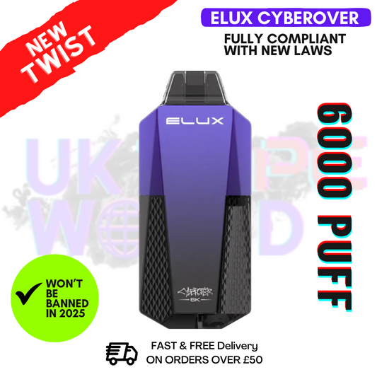 Blue Sour Raspberry Elux CyberOver 6000 Puff 6K Pod Vape Kit