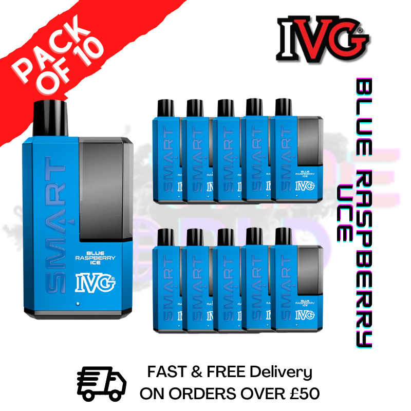 Blue Raspberry ICE IVG Smart 5500 Puff Kit Pack / Box Of 10