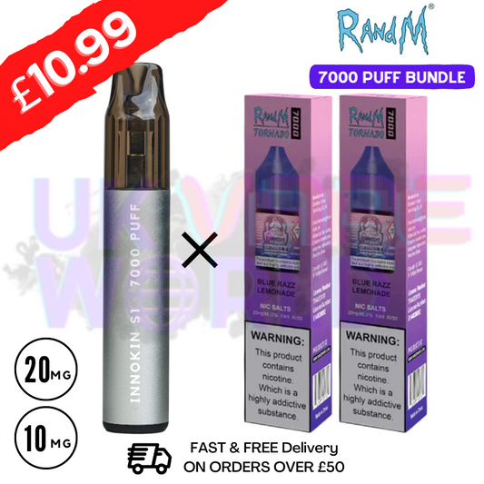 Blue Razz Lemonade - RandM Tornado 7000 Puff (Refil Bundle) Kit