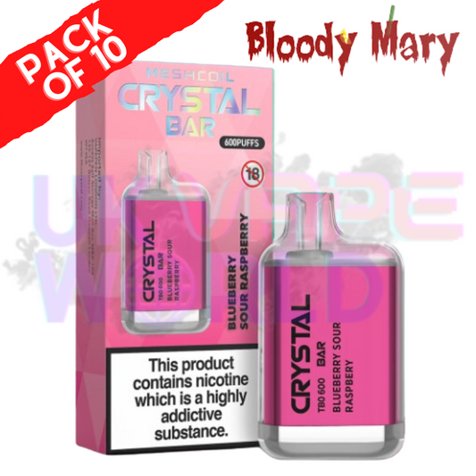 Blue Sour Raspberry - Bloody Mary CRYSTAL 600Puff Box of 10