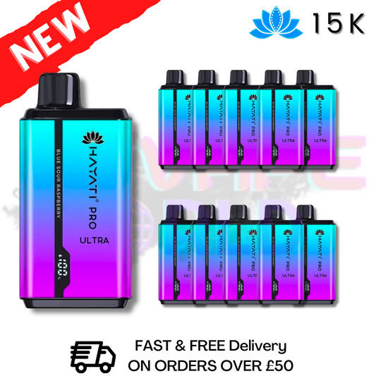 Blue Sour Raspberry Hayati Ultra Pro 15000 Puff 15K Box Of 10
