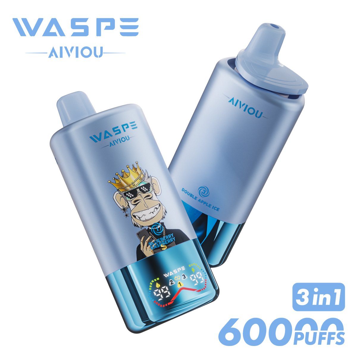Waspe 60000 60K Puffs Disposable Vape – Triple Flavors,Triple Mesh Coil,Smart LED Display
