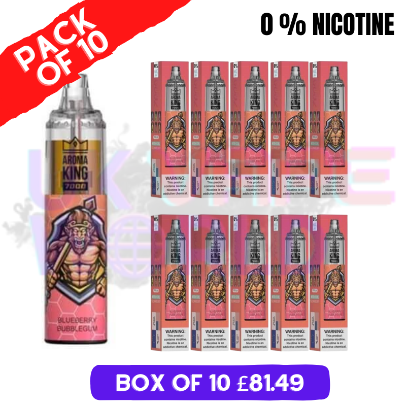 Blueberry Bubblegum - RandM Tornado 7000 Puff (0MG) Pack Of 10