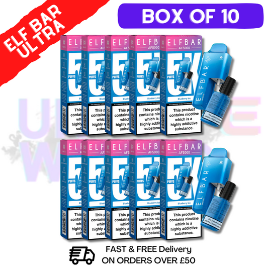 Blueberry Ice Elf Bar 5000 Puff 5K Bar BOX OF 10