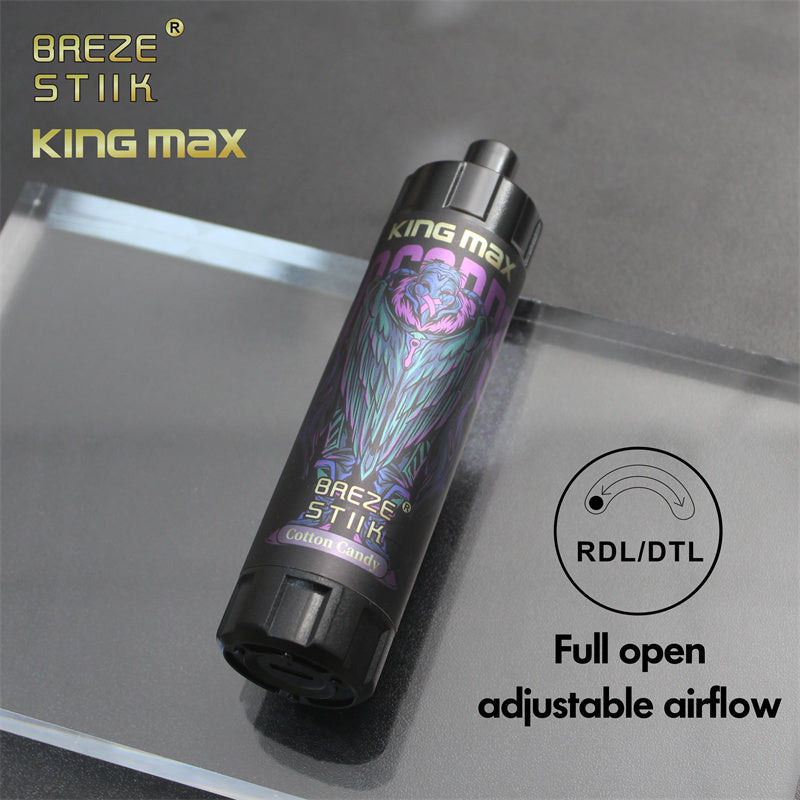 Breze Kingmax 10K Puffs | Sub-Ohm DTL | 20ml 0-5% Nic | 12 Flavors