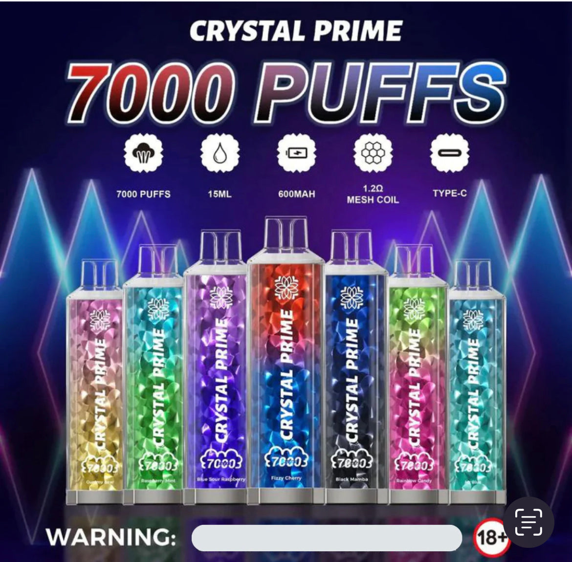 Crystal Prime 7000 Puffs Disposable Vape | UK Vape Deals