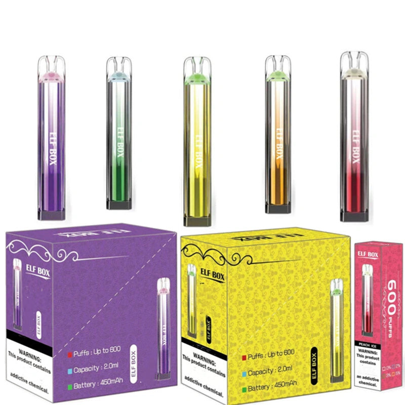 Elf Box 600 Puff Crystal Bar 600 Puffs 2ml E-Juice Mini Electronic Cigarette Vaper Disposable Vape