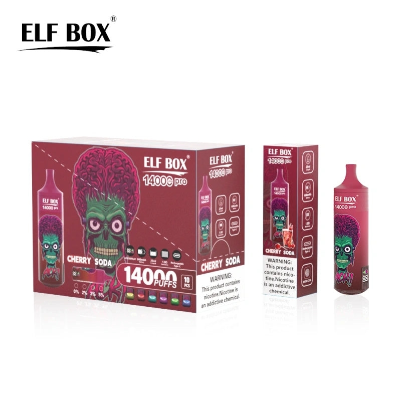 Elf Box 14000 Puffs PRO Disposable Vape E Cigarette LED Screen Display Puff tornado 14K Pod Vaper RGB Light