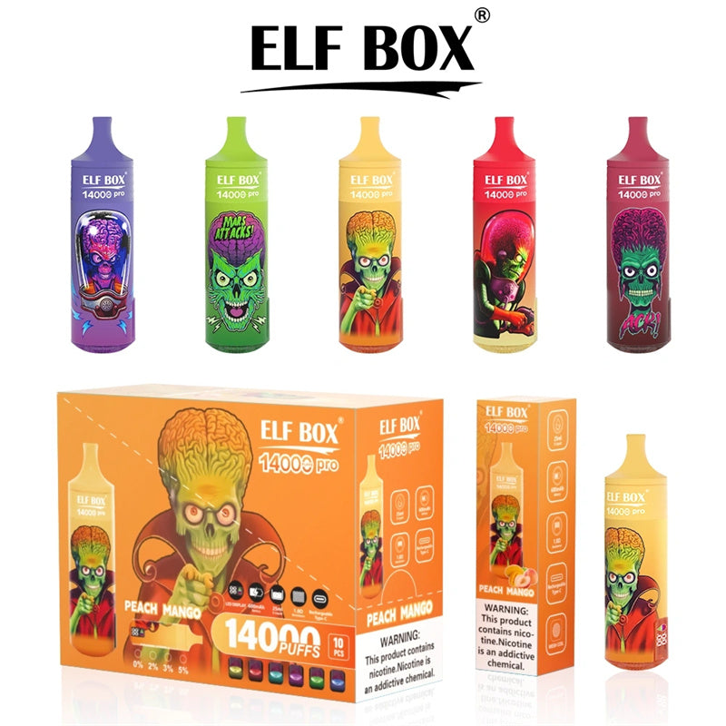 Elf Box 14000 Puffs PRO Disposable Vape E Cigarette LED Screen Display Puff tornado 14K Pod Vaper RGB Light