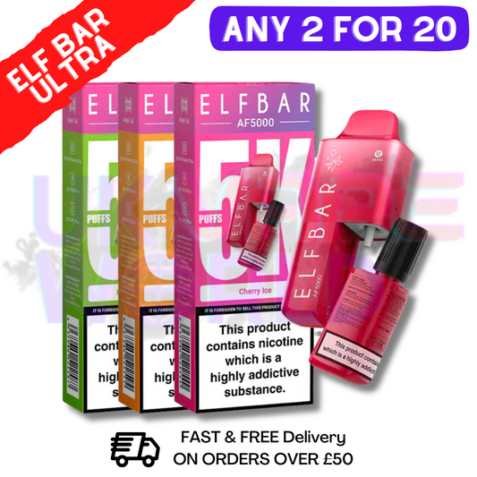 Elf Bar 5000 Puff 5K Bar AF5000 Pen Kit -2% Nicotine 10ml Refill Container 1000mah Battery capacity 15 Flavors